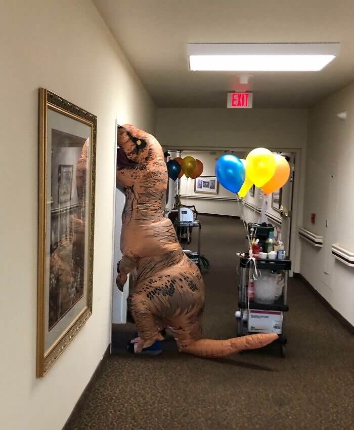 Nurse-Osaur Brings Jurassic Joy to Work