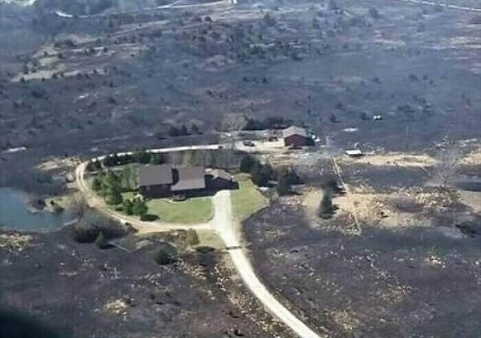 Homeowner Saves His Property With Sprinklers